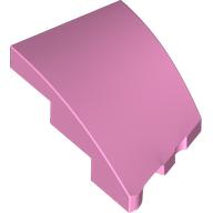 Lego Brick Wedged, Curved 3 x 2 with Stud Notch Left / Bright Pink