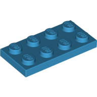 Lego Plate 2 x 4 / Dark Azure