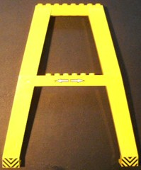 Lego Support Crane Stand Double with Arrows and Black and Yellow Danger Stripes Pattern (Stickers) – Set 4555 / Yellow