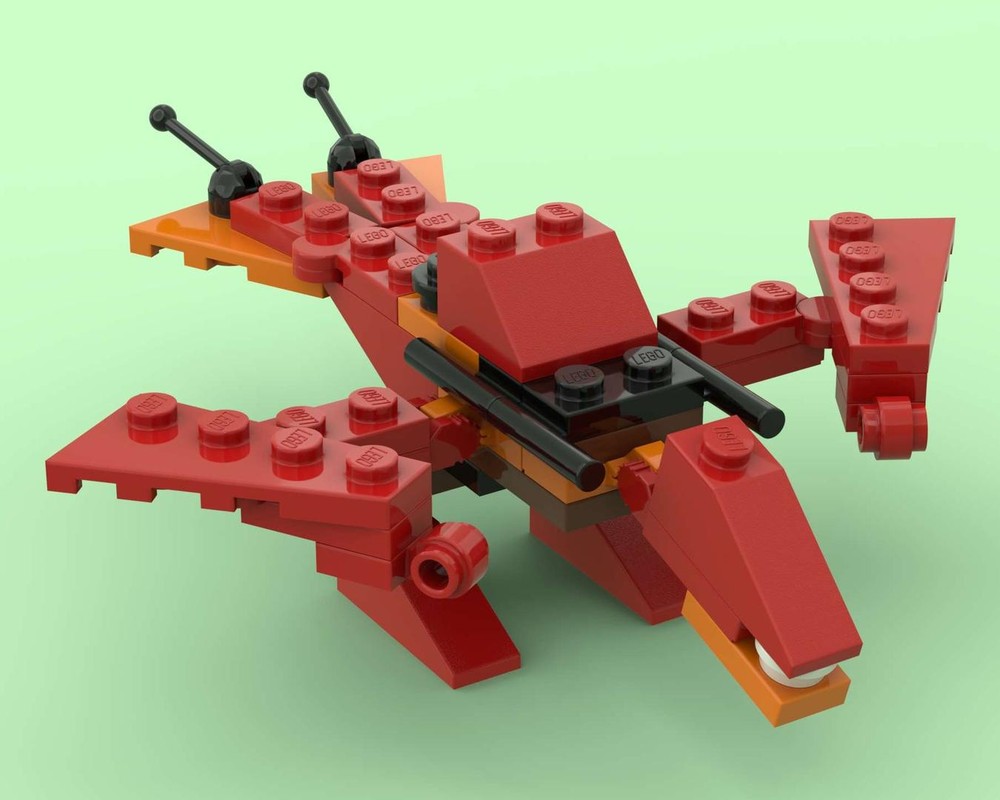 Lego 4349 alternate build "Tiny Red Dragon"