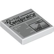 Lego Tile 2 x 2 with Newspaper The Conspirator Print