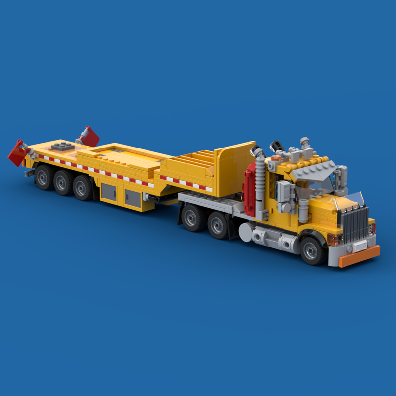 Lego American Construction Truck and Step Trailer
