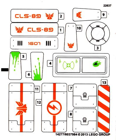 Lego Sticker Sheet for Set 70707-1