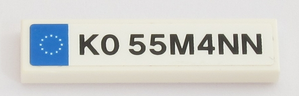 Lego Tile 1 x 4 with 'K0 55M4NN' Pattern (Sticker) - Set 42043 / White