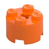 Lego Brick Round 2 x 2 with Axle Hole / Orange