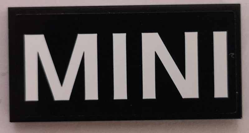 Lego Tile 2 x 4 with White 'MINI' Pattern (Sticker) - Set 75894