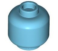 Lego Minifigure, Head (Plain) / Medium Azure