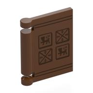 Lego Book Cover with Leather Cover, Symbols Print / Reddish Brown