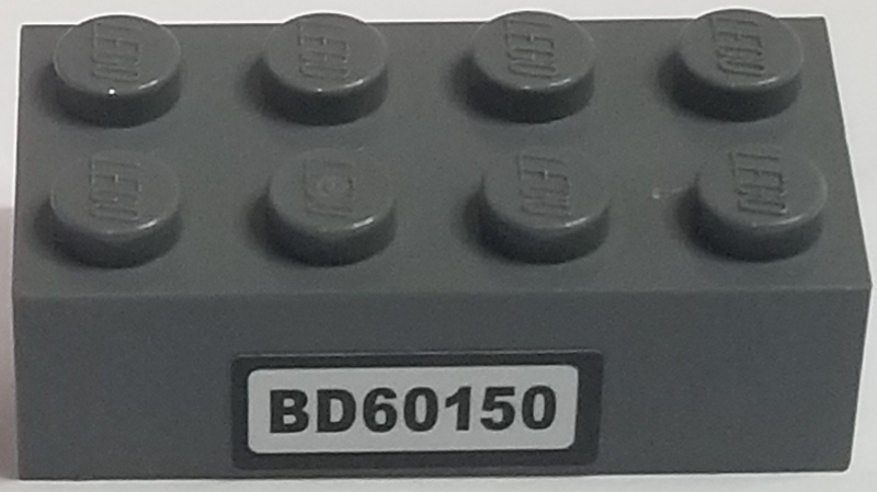 Lego Brick 2 x 4 with 'BD60150' Pattern (Sticker) - Set 60150
