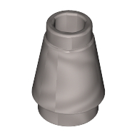Lego Cone 1 x 1 [Top Groove] / Flat Silver