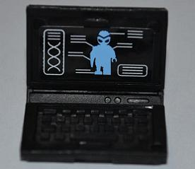 Lego Minifigure, Utensil Computer Laptop with Alien Android Screen Pattern (Sticker) - Set 7066
