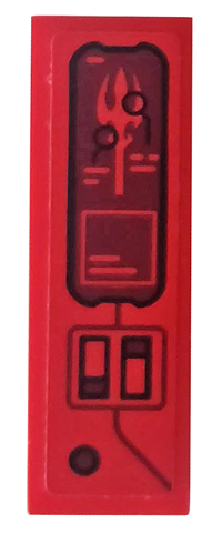 Lego Tile 1 x 3 with Control Panel, Trident and Switches Pattern (Sticker) - Set 76095
