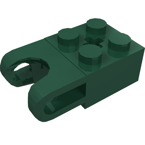 Lego Technic Brick Special 2 x 2 with Ball Socket Wide and Axle Hole / Dark Green