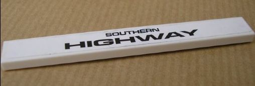 Lego Tile 1 x 8 with 'SOUTHERN HIGHWAY' Pattern (Sticker) - Set 8147