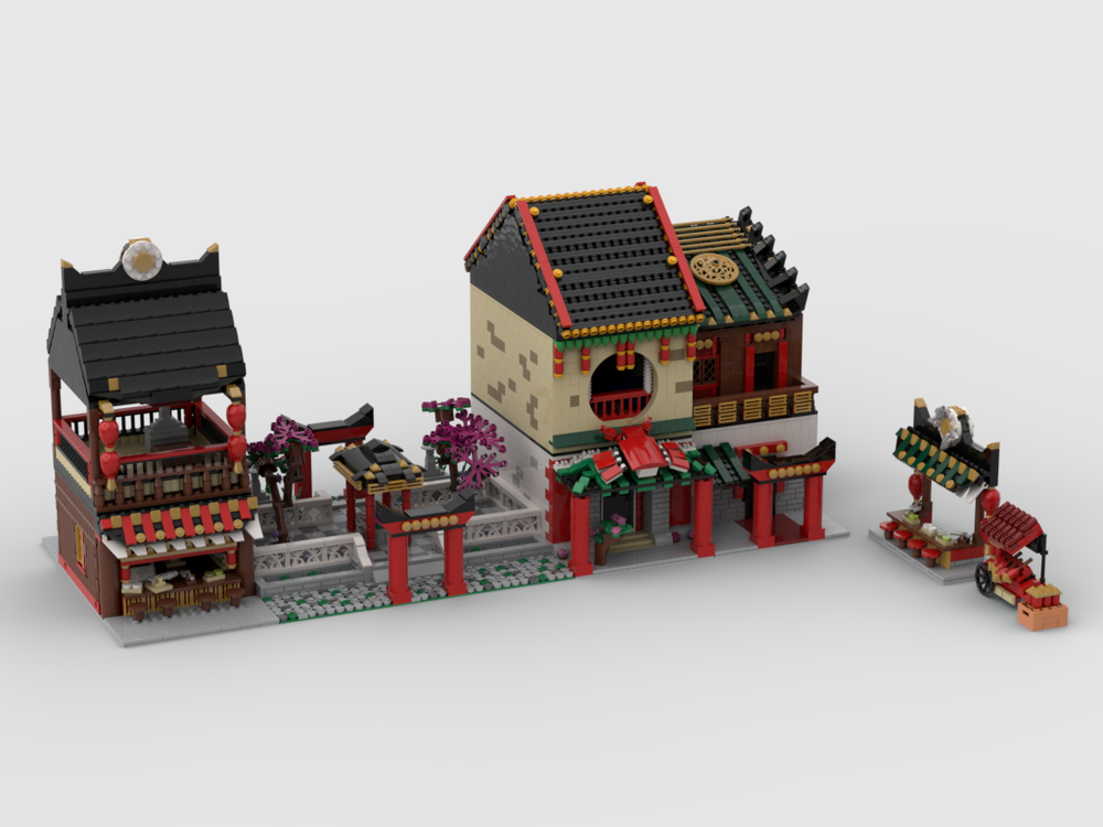 Lego Modular China Town Street | build from 6 MOCs