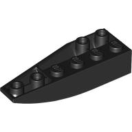 Lego Brick Wedged, Curved Inverted 6 x 2 Right / Black