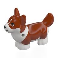 Lego Animal, Dog, Corgi with Partially Dark Orange Fur Print