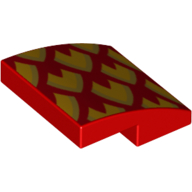 Lego Brick Curved 2 x 2 x 2/3 with Yellow/Gold Scales