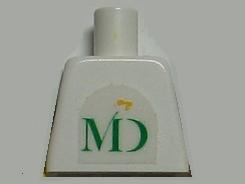 Lego Torso MD Foods Logo Pattern on Both Sides (Stickers) / White