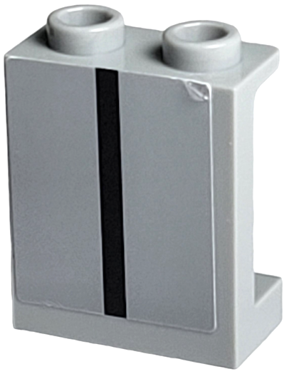 Lego Panel 1 x 2 x 2 with Side Supports - Hollow Studs with Black Stripe Pattern (Sticker) - Set 75881