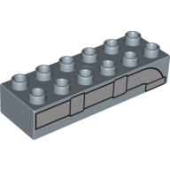 Lego Duplo Brick 2 x 6 with Pipe Print