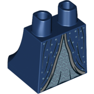 Lego Hips and Legs Under Dress/Robe, Metallic Blue Dress, Silver Hem and Dots Print (Rowena Ravenclaw)