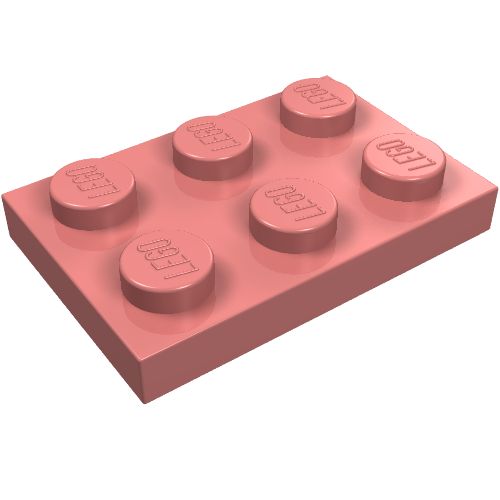 Lego Plate 2 x 3 / Sand Red