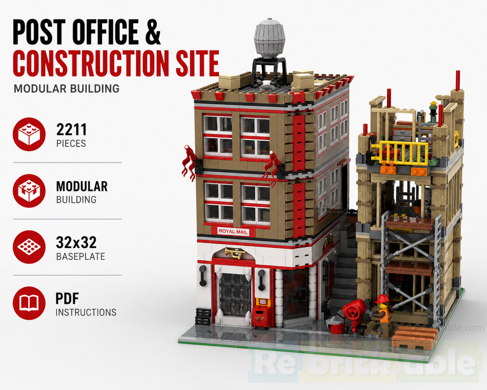 Lego Post Office & Construction Site Modular