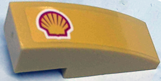 Lego Slope, Curved 3 x 1 with Shell Logo Pattern (Sticker) - Set 8143