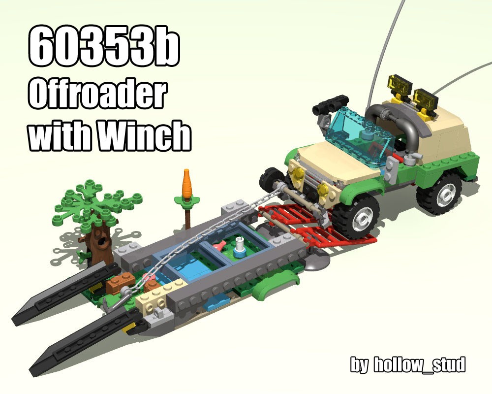Lego 60353b Offroader with Winch at Defunct Bridge