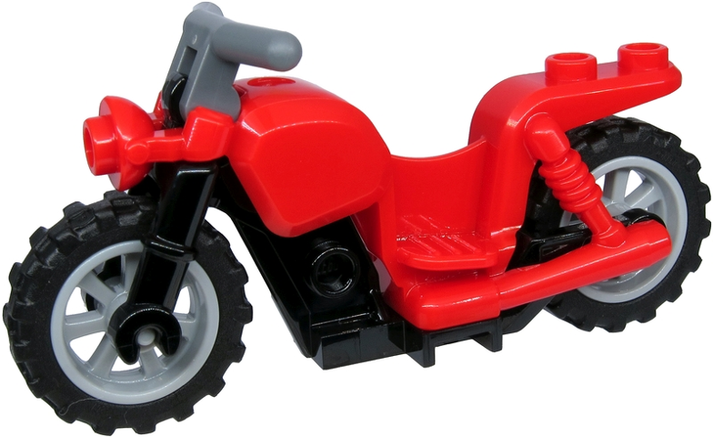 Lego Motorcycle Cruiser with Black Frame, Light Bluish Gray Wheels, and Dark Bluish Gray Handlebars