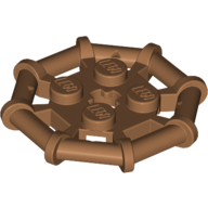 Lego Plate Special 2 x 2 with Bar Frame Octagonal, Reinforced, Completely Round Studs / Medium Nougat