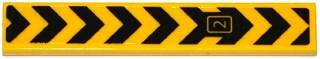 Lego Tile 1 x 6 with Black Chevrons and Number 2 in Rectangle Pattern (Sticker) - Set 76038 / Yellow
