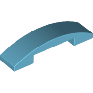 Lego Brick Curved 4 x 1 Double with No Studs / Medium Azure