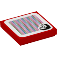 Lego Tile 2 x 2 with Piranha Plant and Barcode Print (Sticker)
