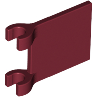 Lego Flag 2 x 2 Square, Flat Clip Edge [Thick Clips] / Dark Red