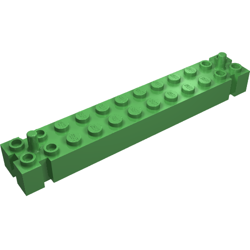 Lego Brick Special 2 x 12 with 2 End Pegs / Bright Green