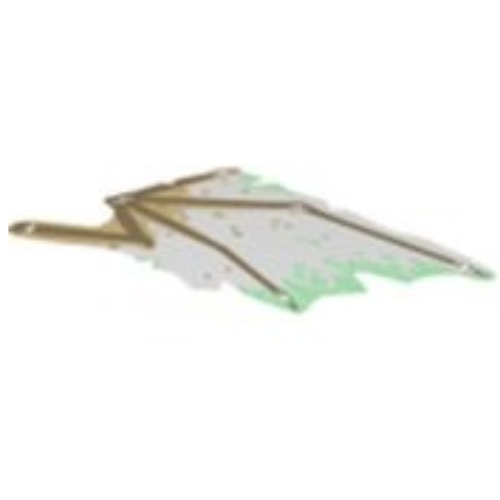 Lego Wing, Right, Dragon, Dark Tan Bones, Gold and Green Diamonds Print
