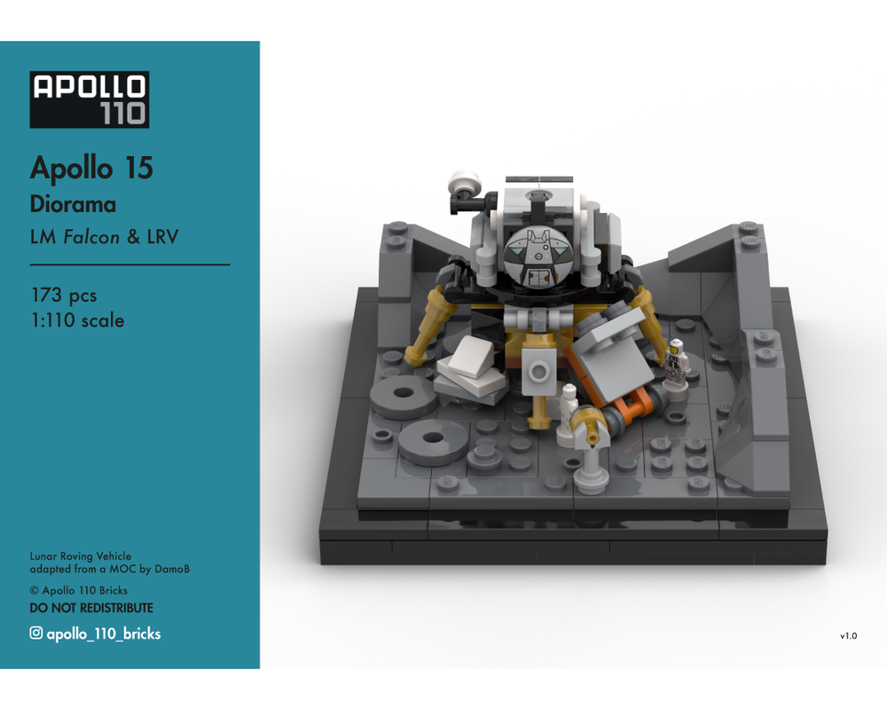 Lego Apollo 15 Diorama – LM 'Falcon' & LRV [1:110 scale]