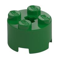Lego Brick Round 2 x 2 with Axle Hole / Green