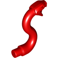 Lego Animal, Snake Head with Open Mouth, Fangs and Curved Neck with Bar / Red