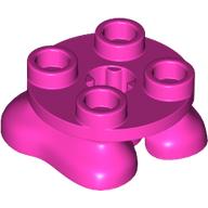 Lego Feet, 2 x 2 x 2/3 with 4 Studs on Top / Dark Pink