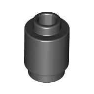 Lego Brick Round 1 x 1 Open Stud / Black