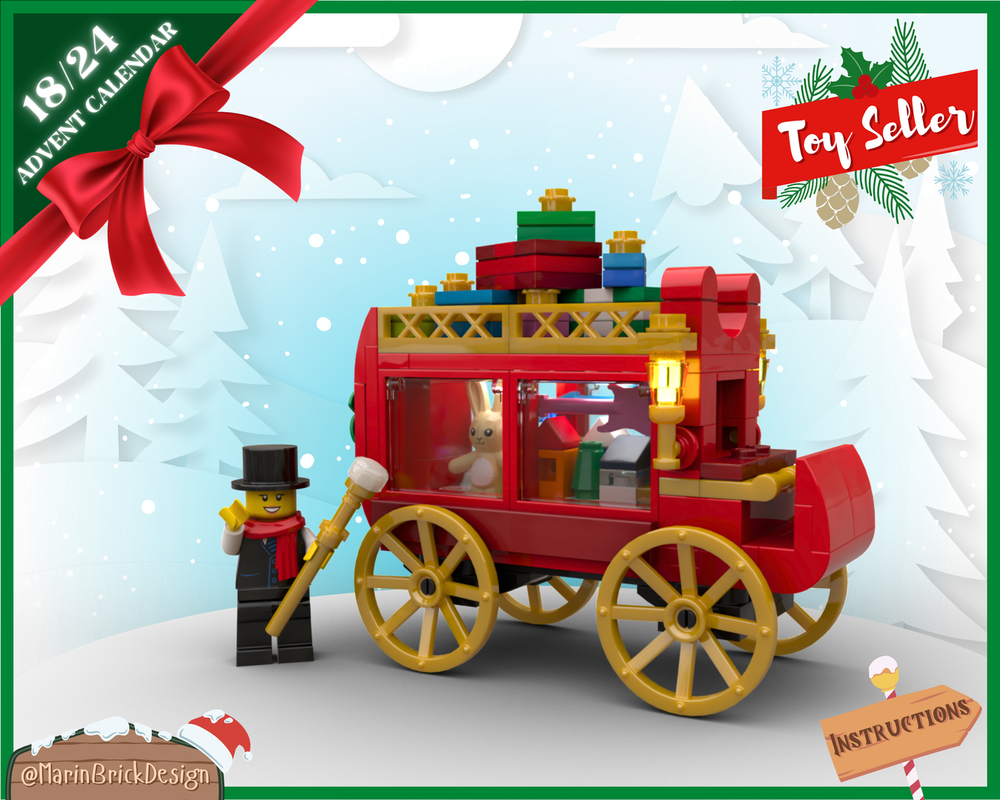 LEGO Christmas Toy Seller Carriage Moc Instructions - Lego Winter Village Moc