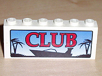 Lego Stickered Assembly 6 x 1 x 2 with 'CLUB' Boat Logo Pattern (Sticker) - Set 6543