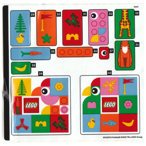 Lego Sticker Sheet 2 for Set 40574-1 / [No Color/Any Color]