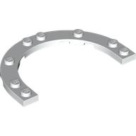 Lego Plate Round Half 5 x 8 with 4 x 6 Round Cutout / White