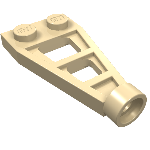 Lego Plate Special 1 x 2 with Long Stud Receptacle (Space Wing) / Tan
