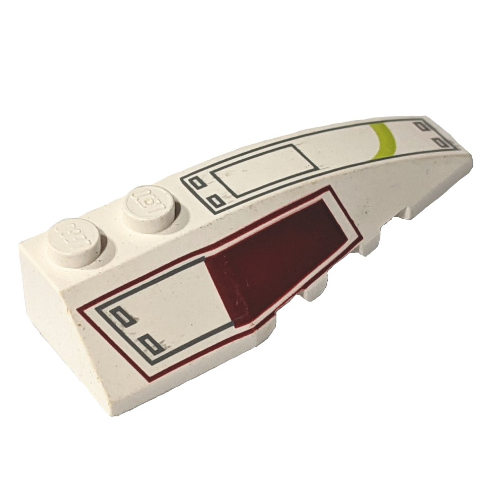 Lego Brick Wedged, Curved 6 x 2 Right with ARC-170 Print