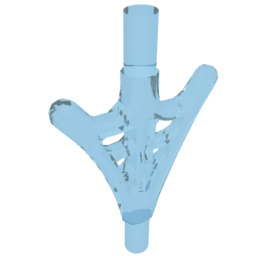 Lego Web Effect Two Branches Bars on Each End / Trans-Light Blue